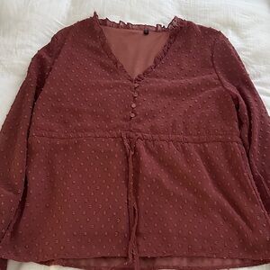 Amazon Women's Textured Maroon Blouse